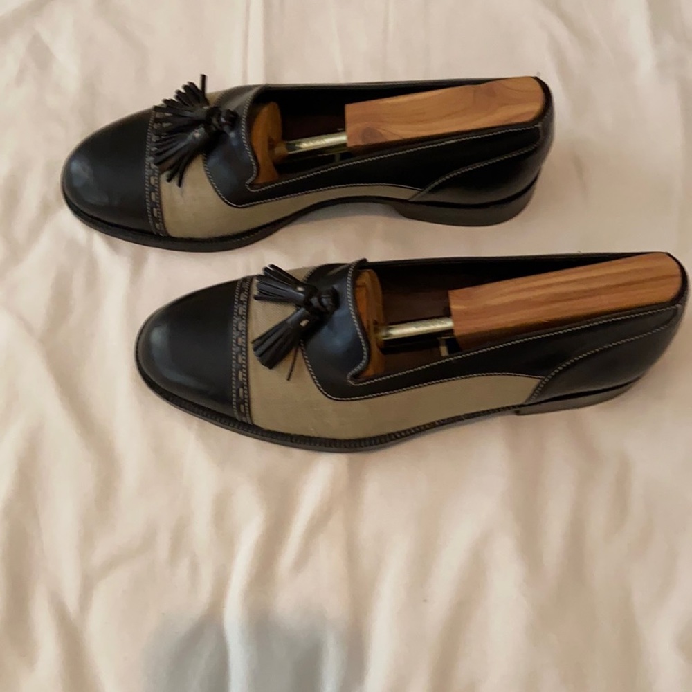 Bragano Linen and Leather Tassel Loafers